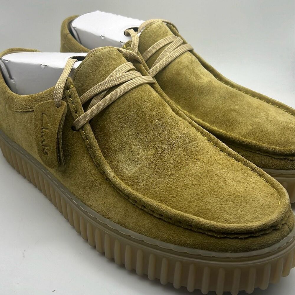 Clarks Torhill LO Light Olive Suede Men's Casual Lace Up Moccasins 76215 Men 13